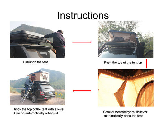 De fabriek levert de Kampeerauto van 2020 de Openlucht het Kamperen Zwarte ABS Plastic Harde Auto van Shell Roof Top Tents For